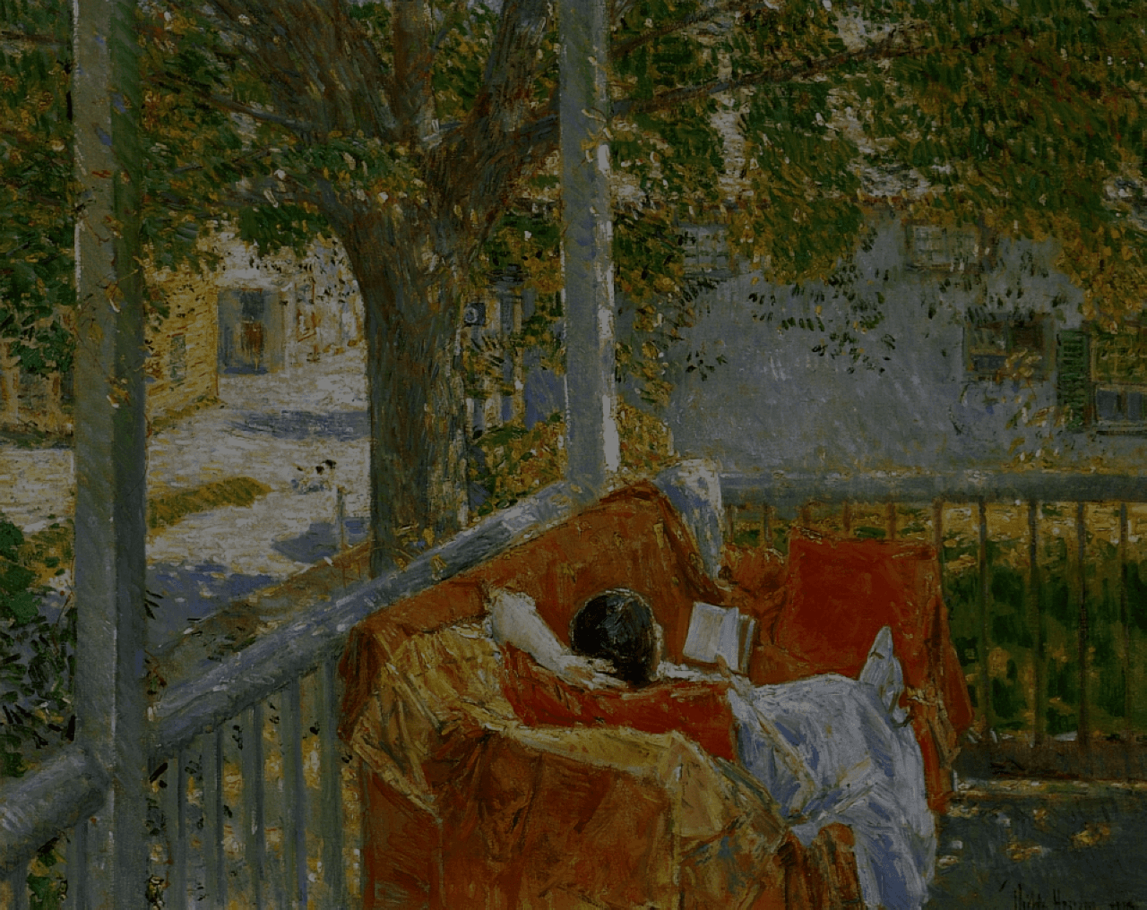 Couch on the Porch, Cos Cob by Childe Hassam